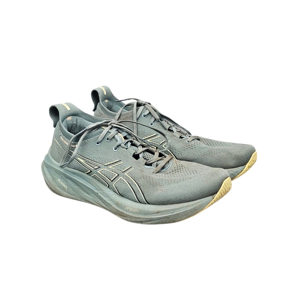 ASICS Men's Size 10 US Gel-Nimbus 26 Green Athletic Running Sneakers Shoes READ